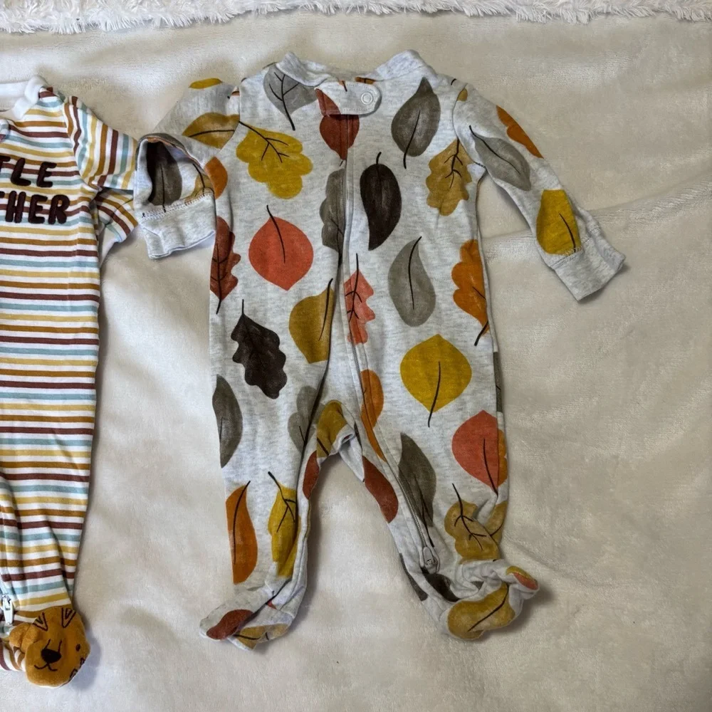 Carters 3 month pajama sleepers footed little brother fall